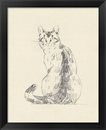 Framed House Cat V Print