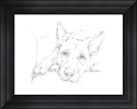 Framed Lazy Dog IV Print