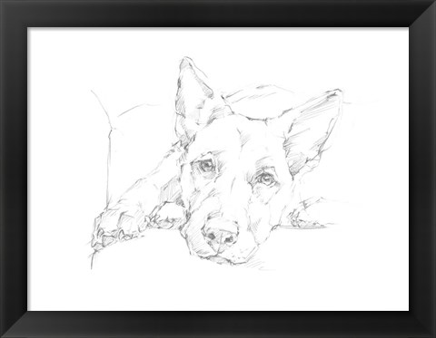 Framed Lazy Dog IV Print