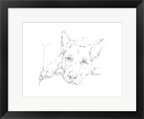 Framed Lazy Dog IV Print