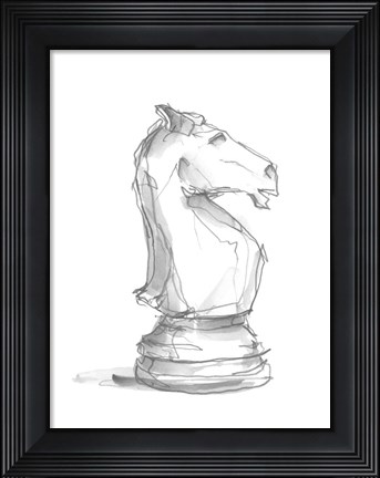 Framed Chess Piece Study I Print