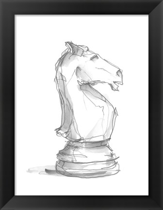 Framed Chess Piece Study I Print