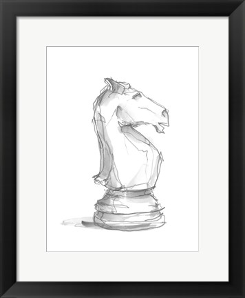 Framed Chess Piece Study I Print