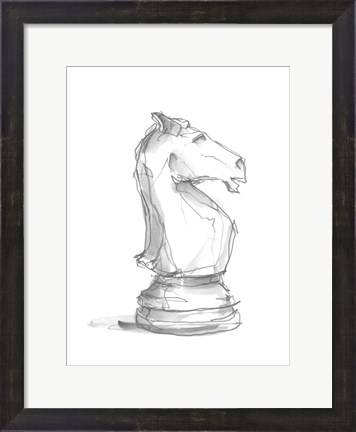 Framed Chess Piece Study I Print