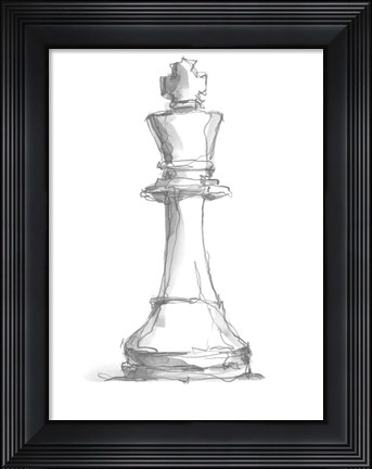Framed Chess Piece Study II Print