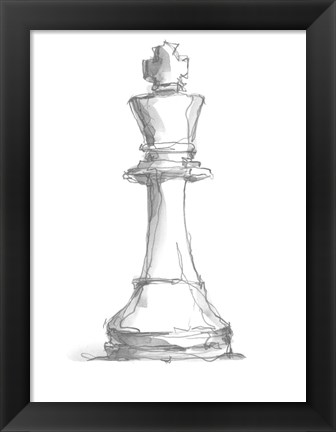 Framed Chess Piece Study II Print