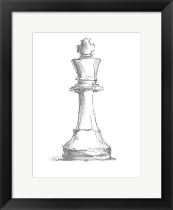 Framed Chess Piece Study II Print