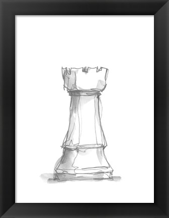 Framed Chess Piece Study V Print