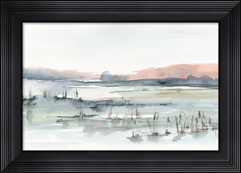 Framed Marsh Cattails II Print