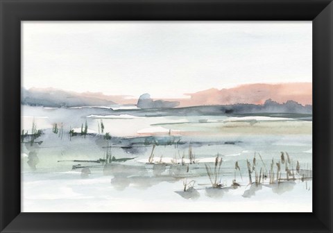 Framed Marsh Cattails II Print