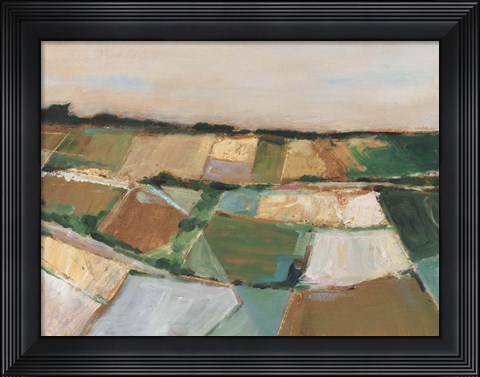 Framed Pastel Fields I Print
