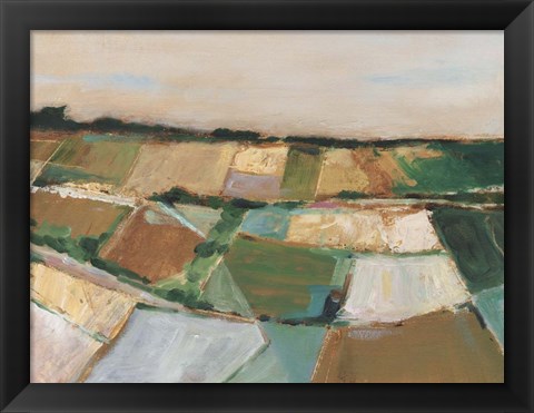 Framed Pastel Fields I Print