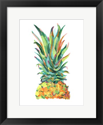 Framed Bright Pop Pineapple I Print