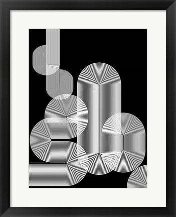 Framed Graphic Black Shapes I Print