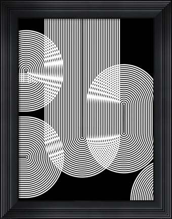 Framed Graphic Black Shapes II Print