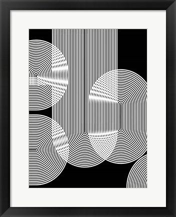 Framed Graphic Black Shapes II Print