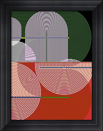 Framed Graphic Colorful Shapes I Print