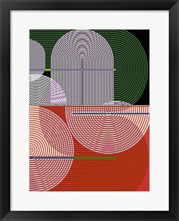 Framed Graphic Colorful Shapes I Print