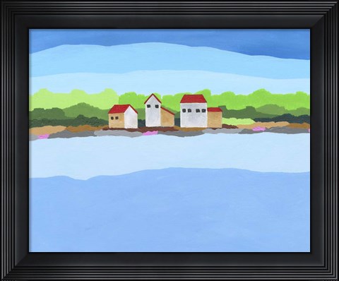 Framed Red Roof Landscape I Print