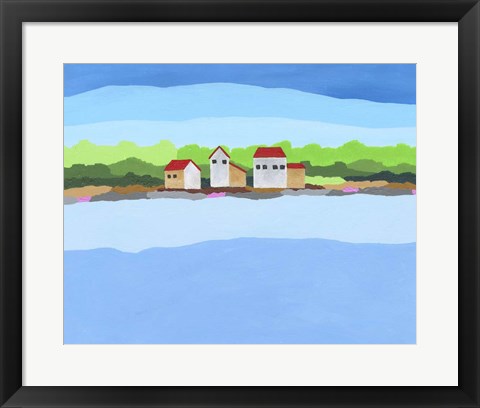 Framed Red Roof Landscape I Print