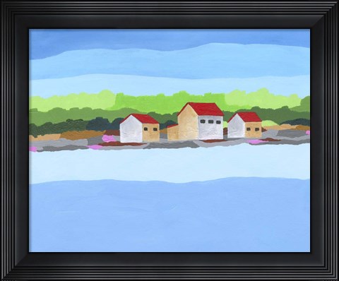 Framed Red Roof Landscape II Print