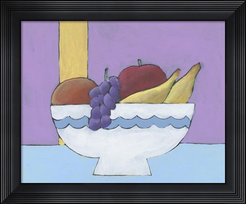 Framed White Fruit Bowl I Print