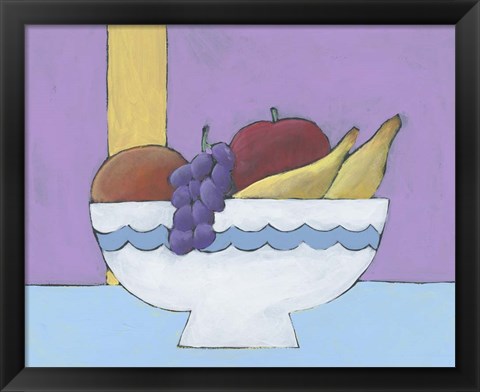 Framed White Fruit Bowl I Print