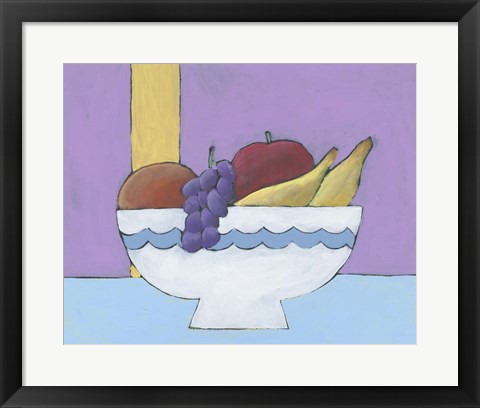 Framed White Fruit Bowl I Print