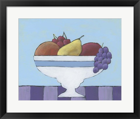 Framed White Fruit Bowl II Print