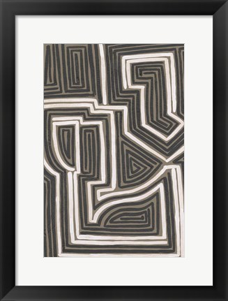 Framed Abstract Maze I Print