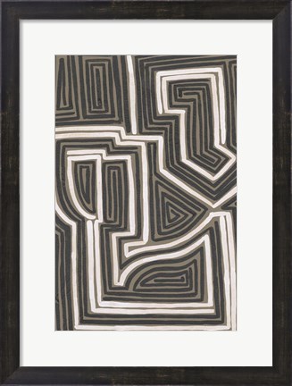 Framed Abstract Maze I Print