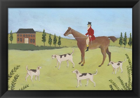 Framed Folk Art Fox Hunt IV Print