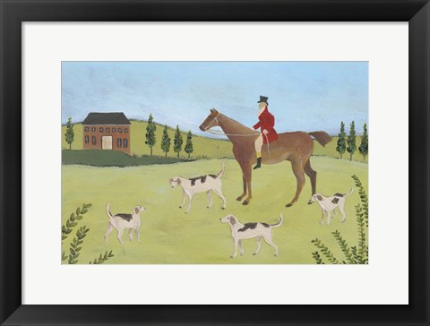 Framed Folk Art Fox Hunt IV Print