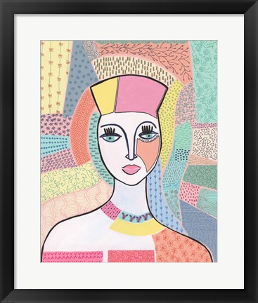 Framed Pattern Lady I Print