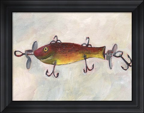 Framed Retro Fishing Lure V Print