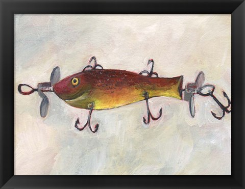 Framed Retro Fishing Lure V Print