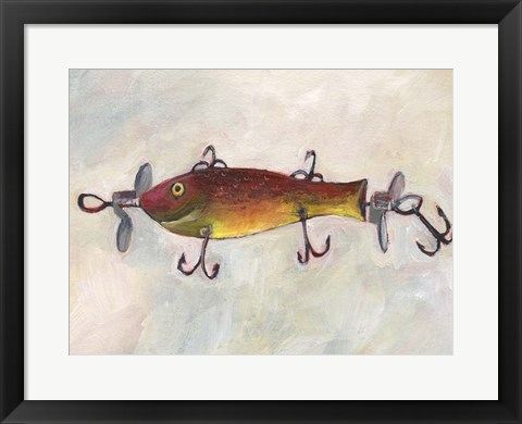 Framed Retro Fishing Lure V Print