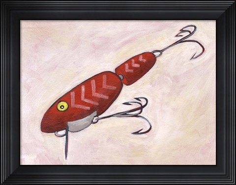 Framed Retro Fishing Lure VI Print
