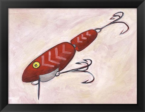 Framed Retro Fishing Lure VI Print