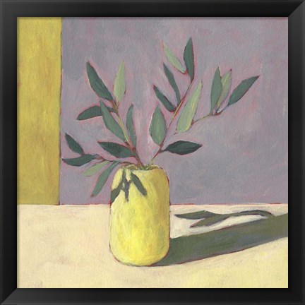 Framed Yellow Vase II Print