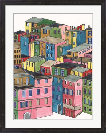 Framed Colorful City I Print