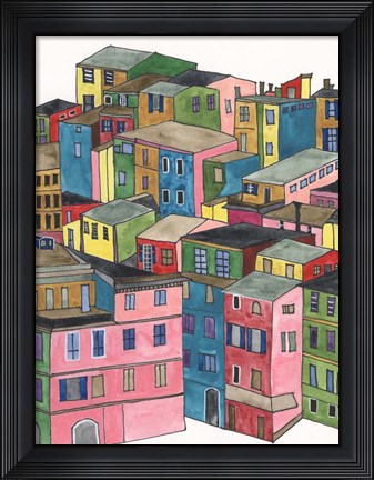 Framed Colorful City I Print