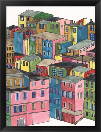 Framed Colorful City I Print