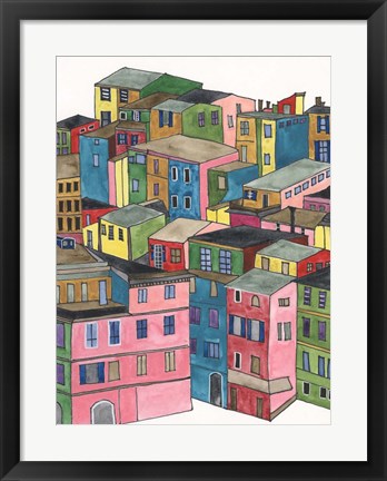 Framed Colorful City I Print