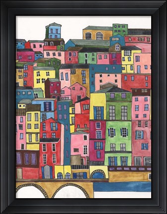 Framed Colorful City II Print
