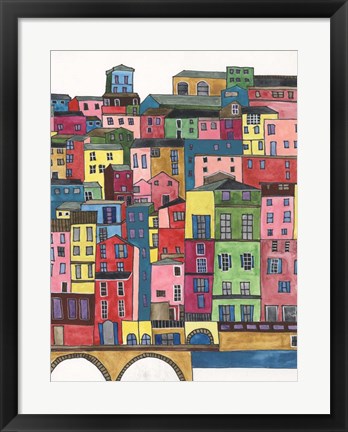 Framed Colorful City II Print