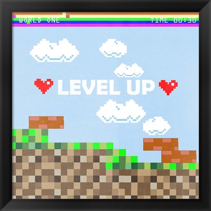 Framed Level Up I Print