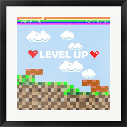 Framed Level Up I Print