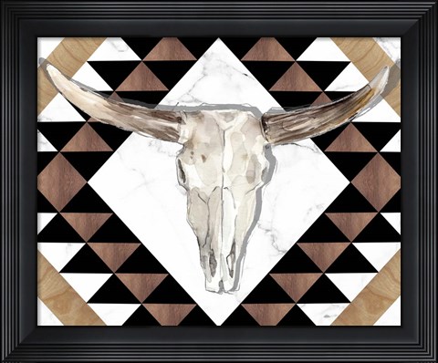 Framed Santa Fe Skulls V Print