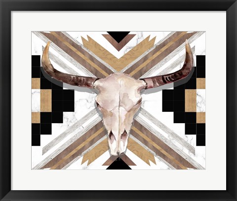 Framed Santa Fe Skulls VI Print